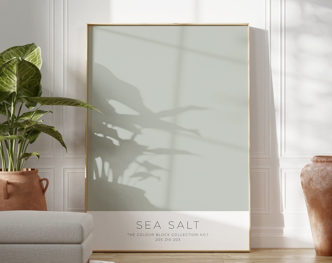Sea Salt Sage Green Colour Block Paint Card Minimalist Decor Poster