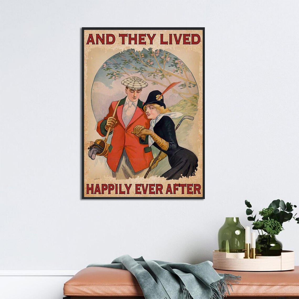 Vintage Golfing Couple And They Lived Happily Ever After Poster - Image 2