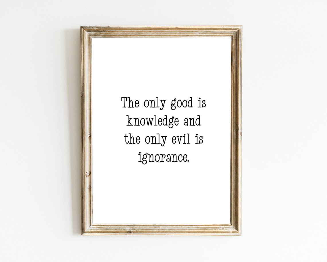 Socrates The Only Good Is Knowledge Evil Is Ignorance Quote Wall Art - Image 2