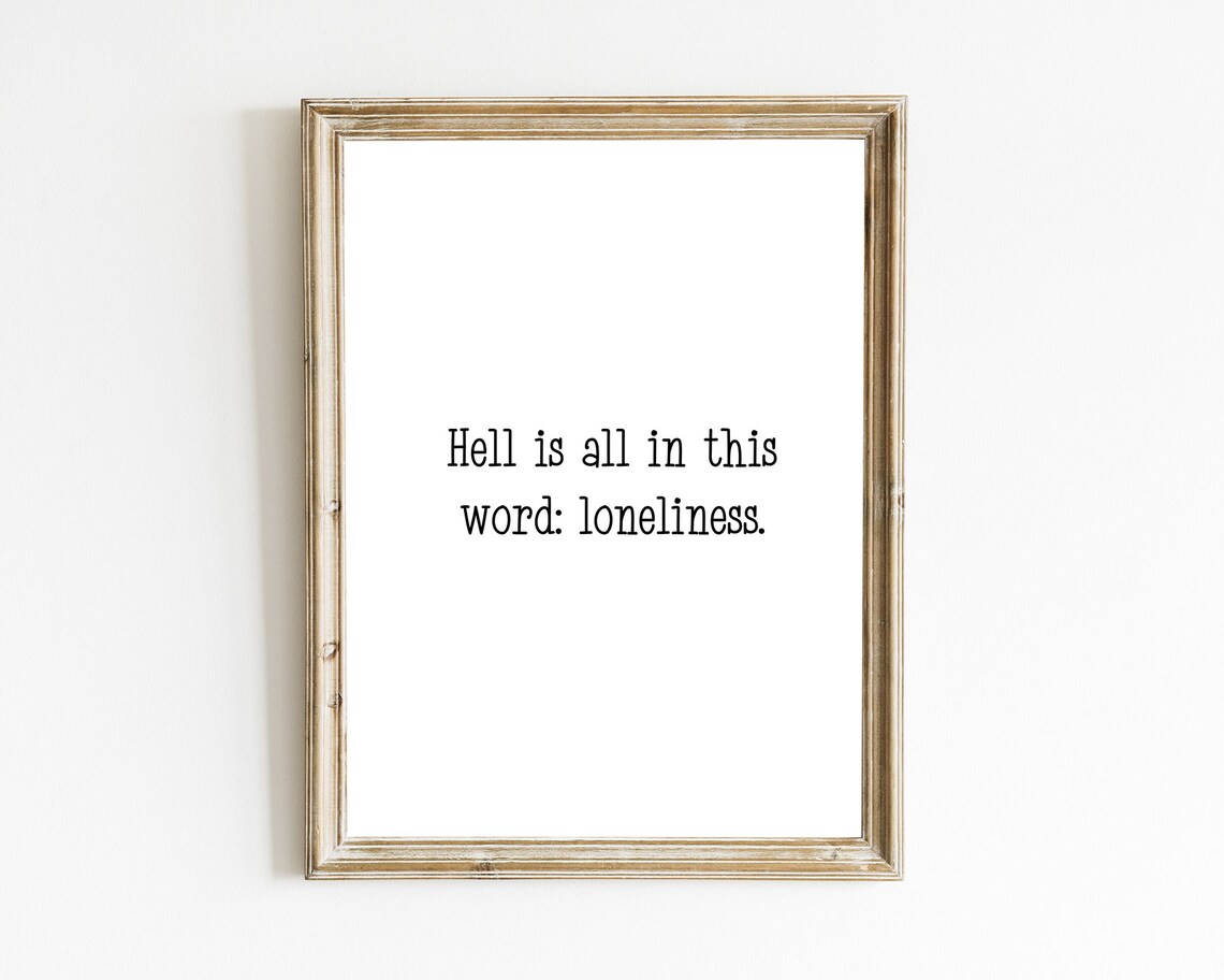 Victor Hugo Hell Is All in This Word Loneliness Dark Quote Wall Art - Image 2