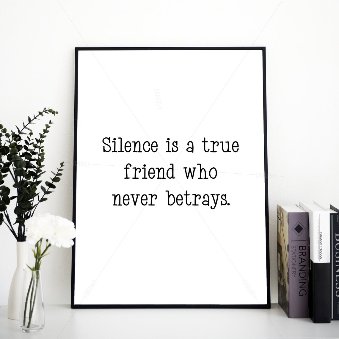 Confucius Silence Is a True Friend Who Never Betrays Quote Wall Art