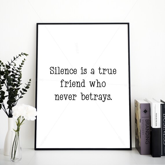 Confucius Silence Is a True Friend Who Never Betrays Quote Wall Art