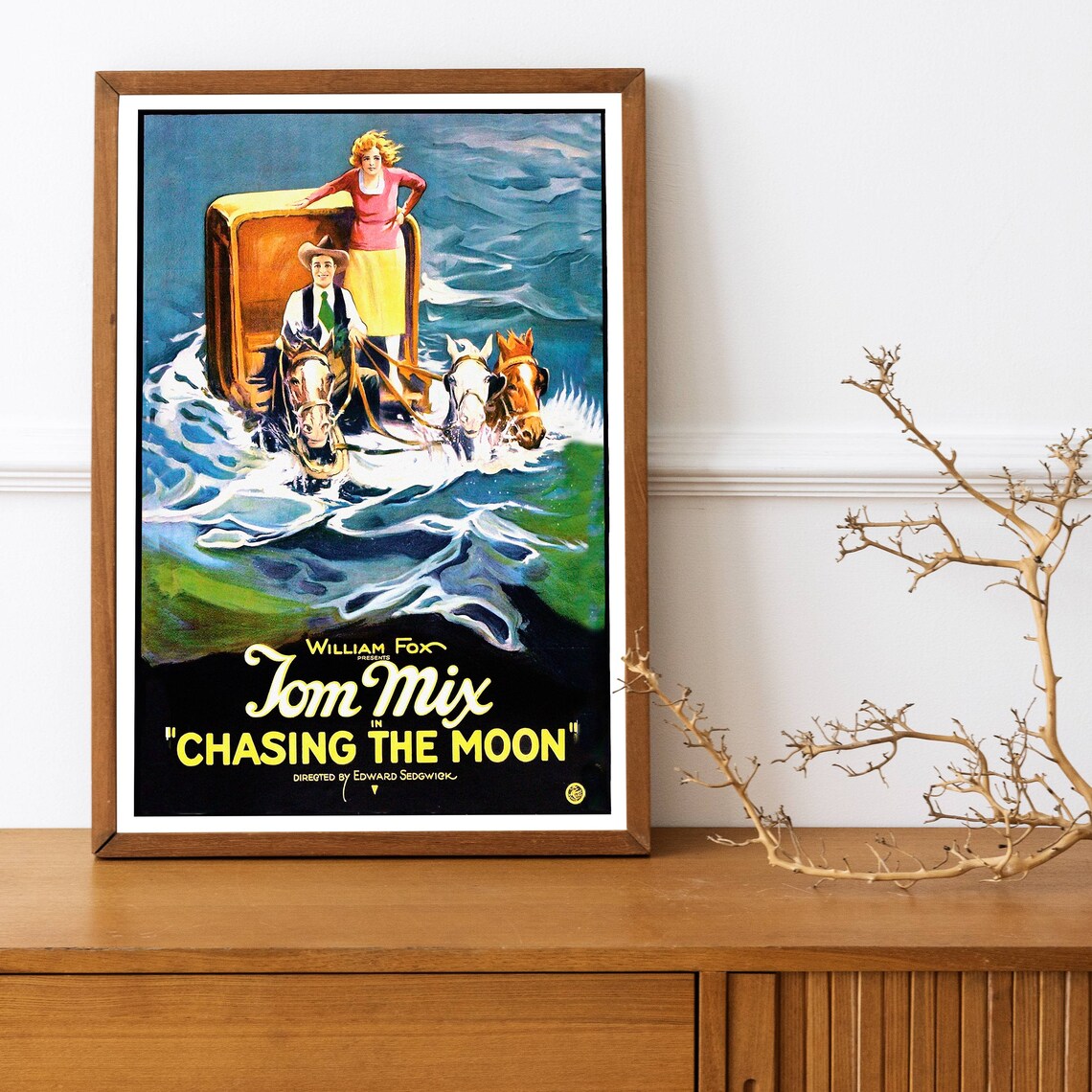 Tom Mix Chasing The Moon Western Silent Movie Vintage Film Poster - Image 3