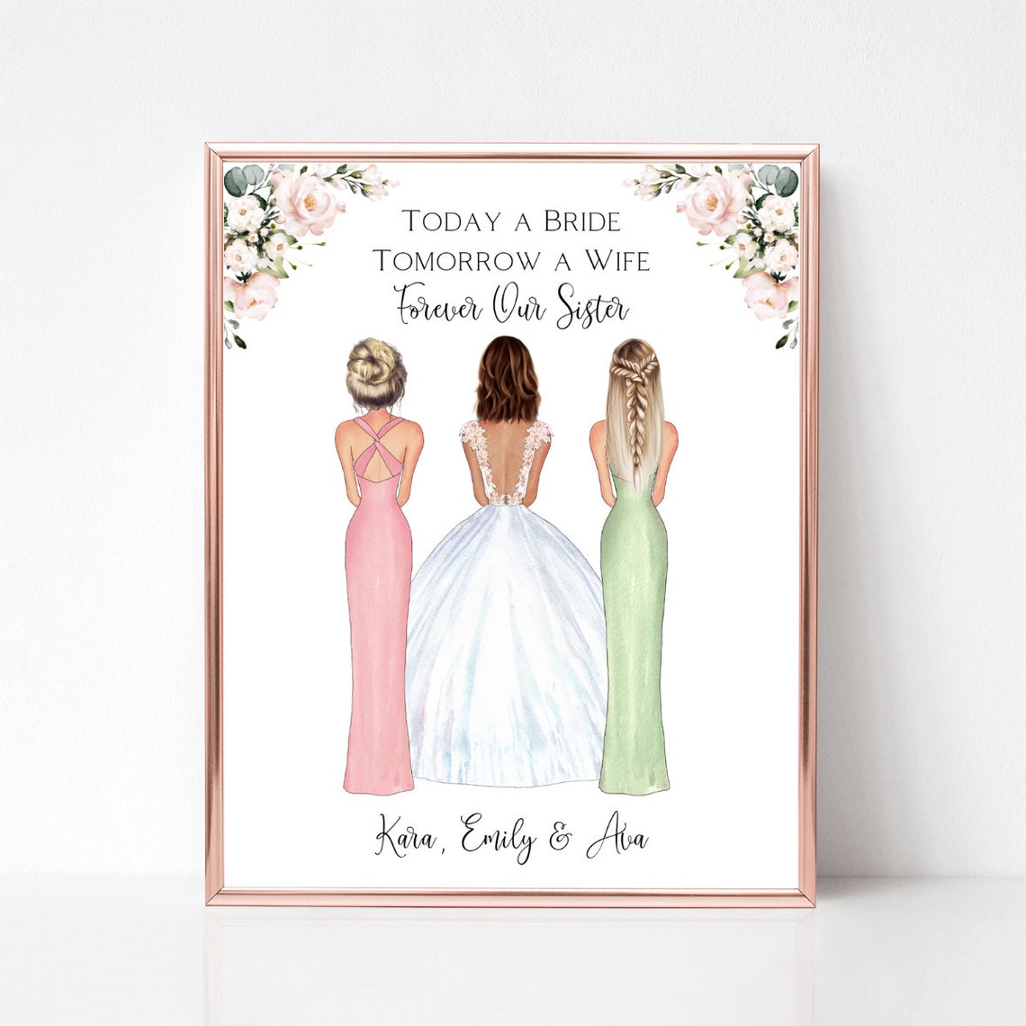 Today A Bride Tomorrow A Wife Forever Our Sister Quote Poster
