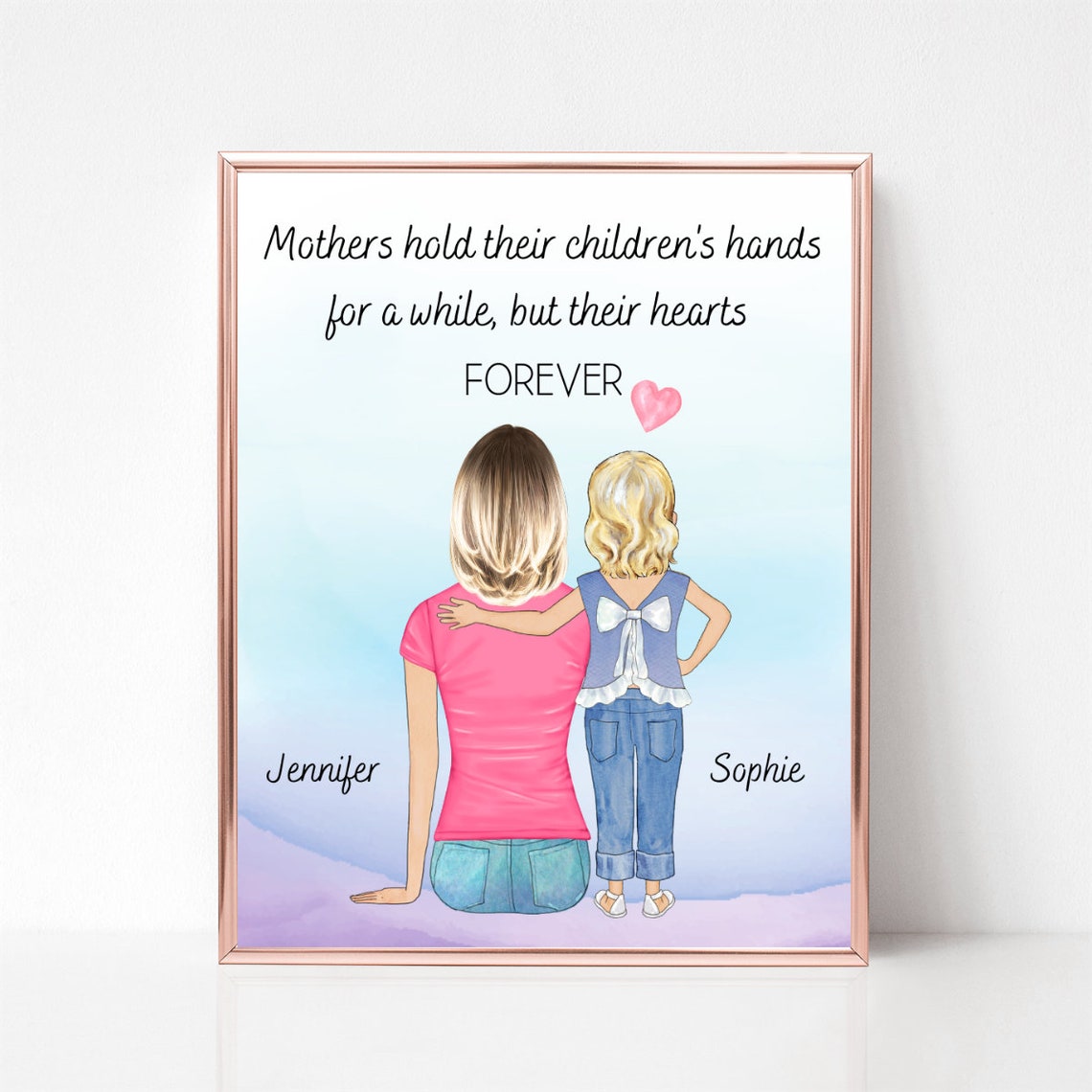 Mom With Four Children Mothers Hold Their Childrens Hands Poster - Image 2