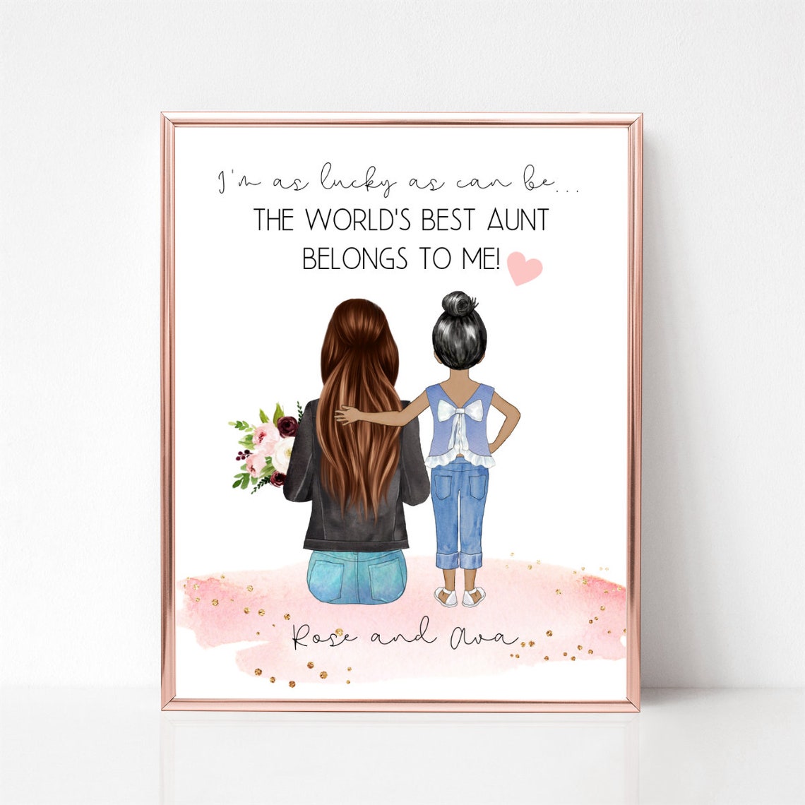World's Best Aunts Custom Portrait Gift From Niece Personalized Poster - Image 2