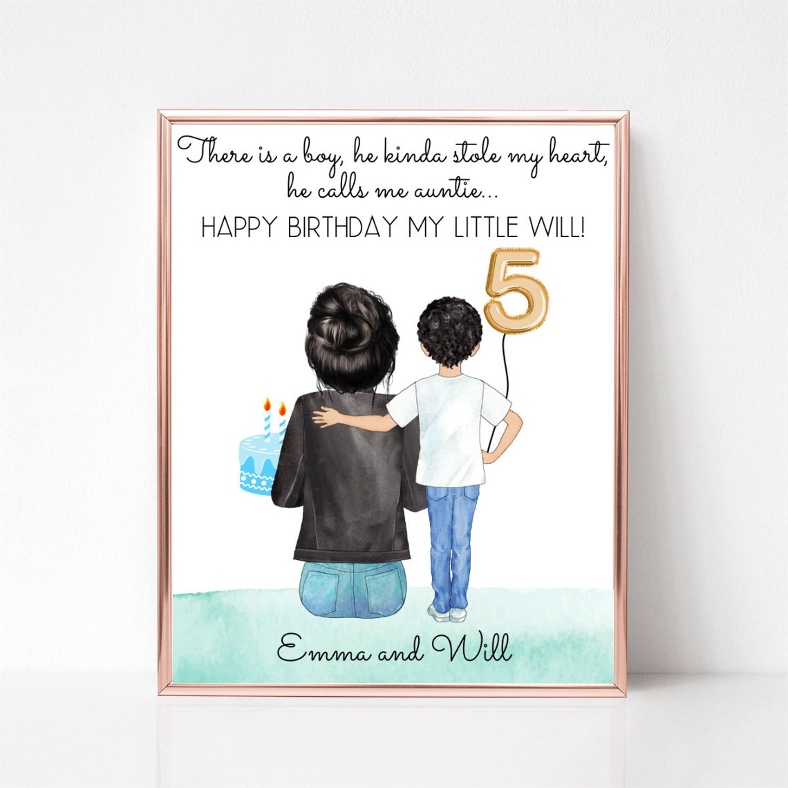 Auntie Birthday Gift There Is A Boy Who Stole My Heart Poster - Image 2