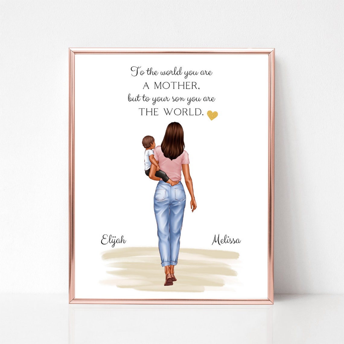 Mother Carrying Toddler From Behind World's Best Mom Quote Poster - Image 3