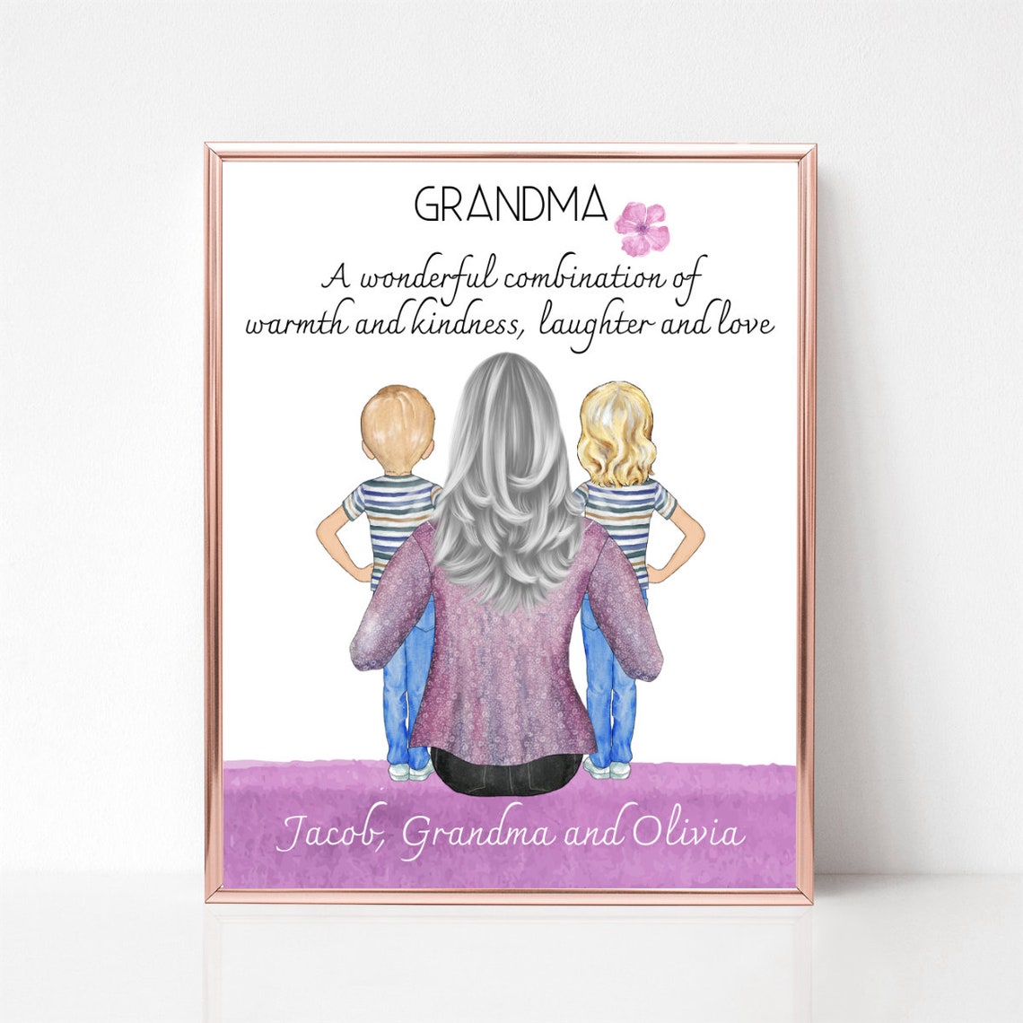 Grandma Definition Warmth Kindness Laughter Love Quote Poster