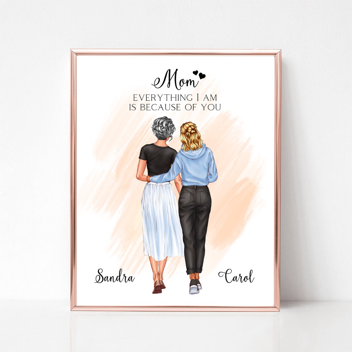 Mother and Daughter Everything I Am Quote Custom Portrait Poster - Image 2
