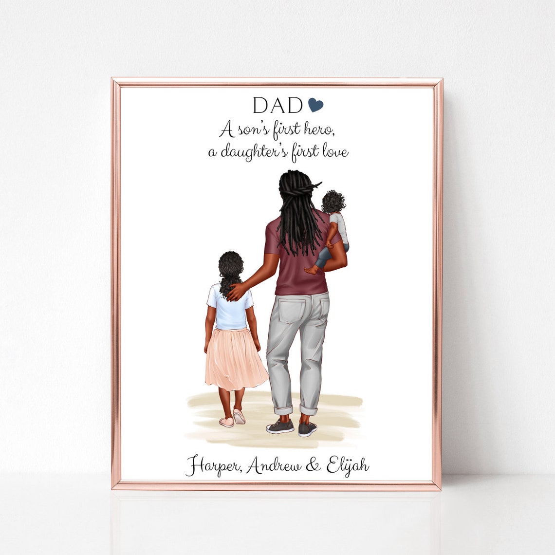 Dad With Son and Daughter From Behind First Hero Quote Poster - Image 3