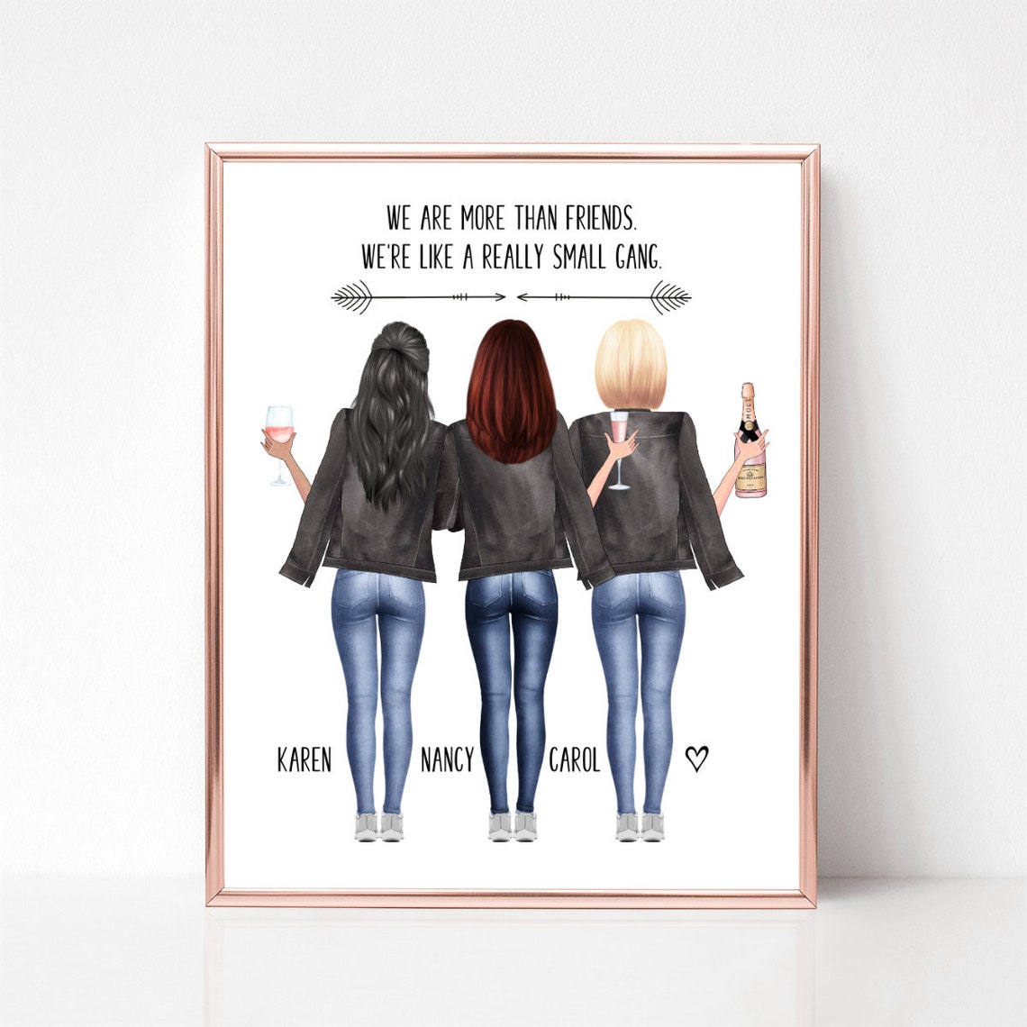 Three Best Friends Really Small Gang Quote Illustration Poster - Image 2