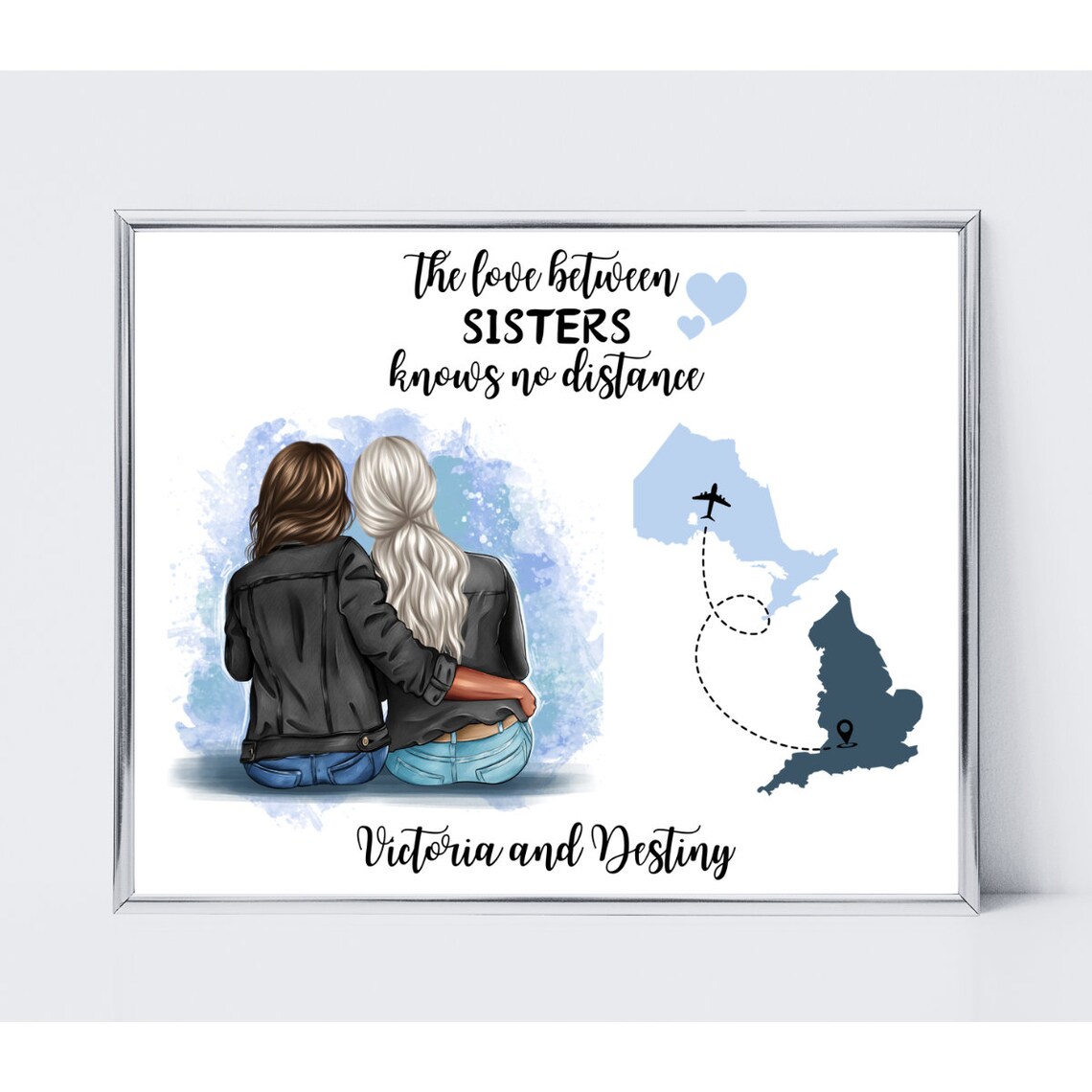 The Love Between Sisters Knows No Distance Personalized Poster
