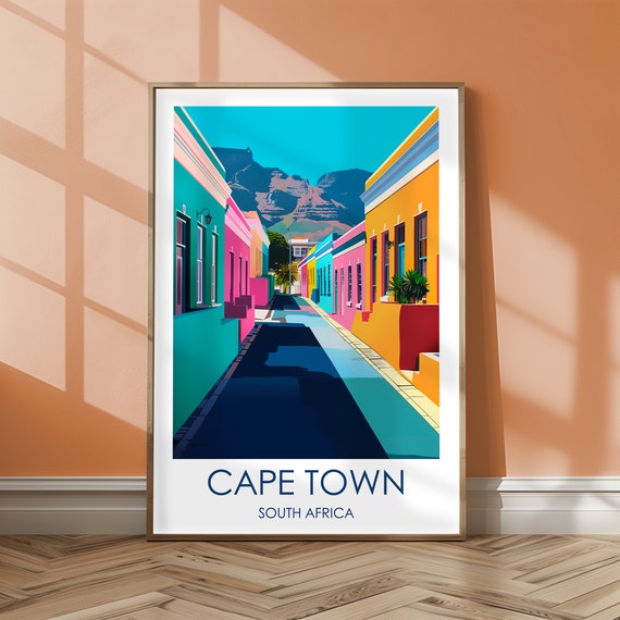Cape Town Travel Print South Africa Poster Wall Art For Home Decor Gift Bokaap