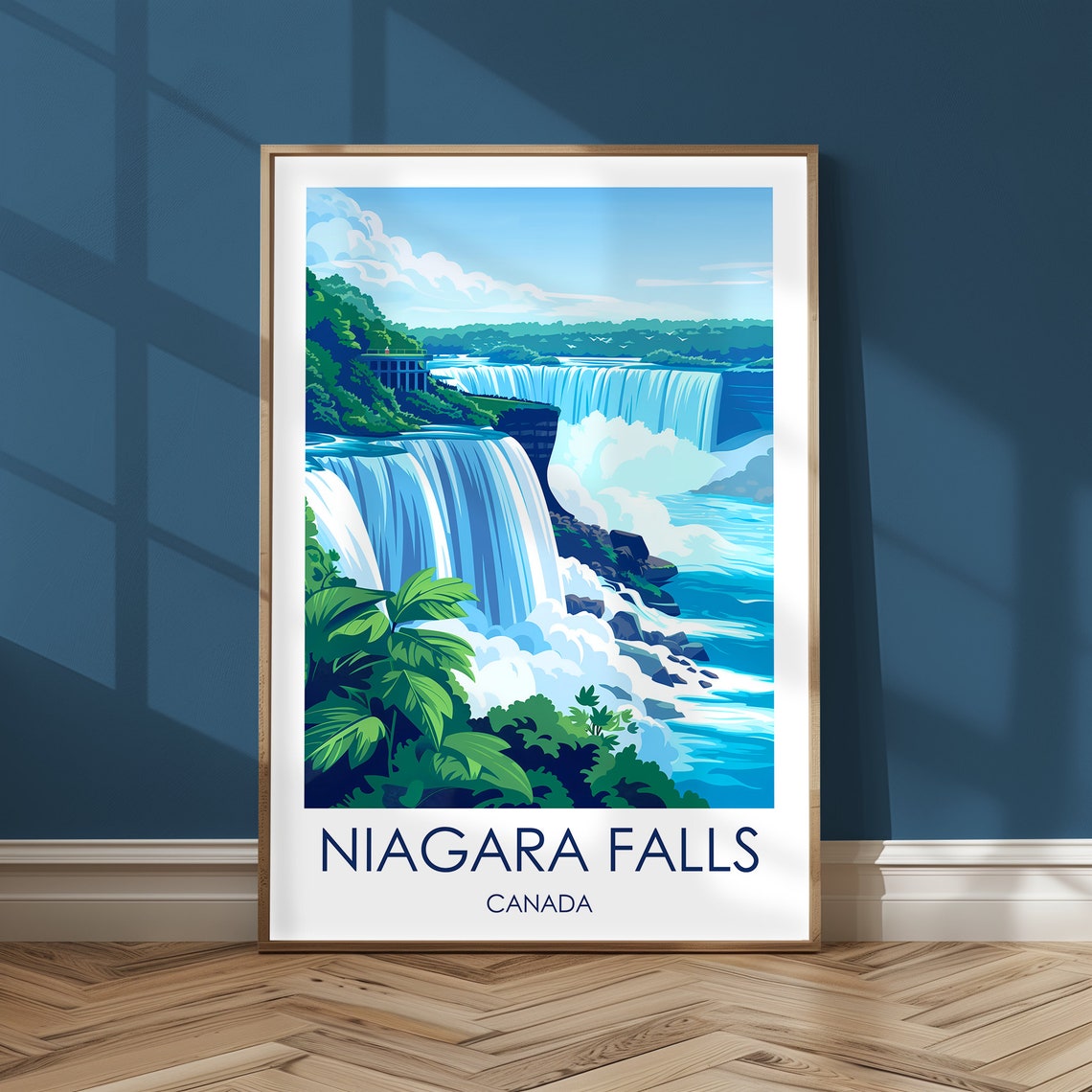 Niagara Falls Canada Horseshoe Falls Illustration Travel Poster