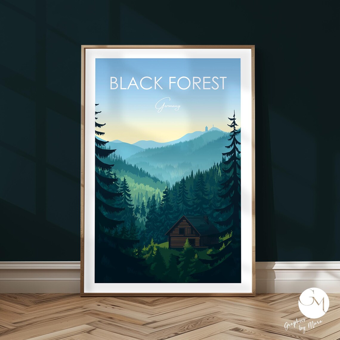 Black Forest Travel Poster, Germany Nature Art