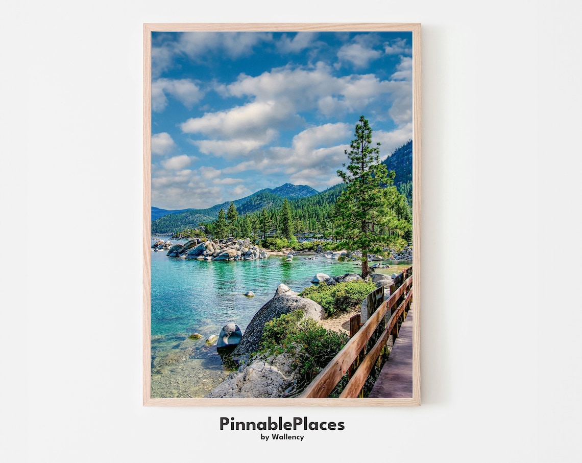 Lake Tahoe Emerald Bay Travel Poster, Sierra Nevada