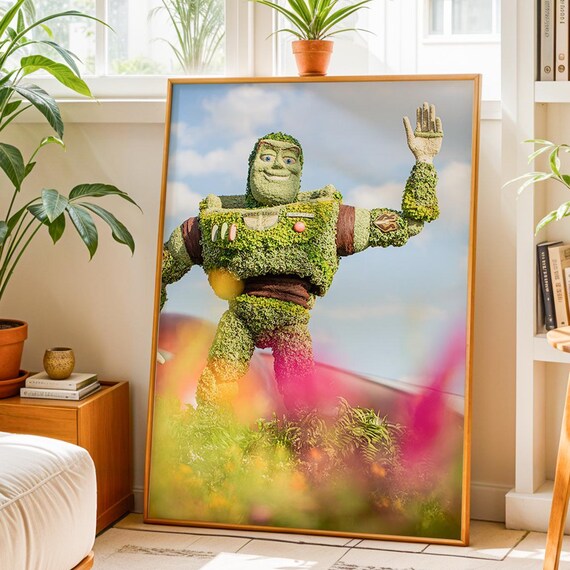 Buzz Lightyear Topiary Epcot Flower Garden Festival Disney Photo Poster