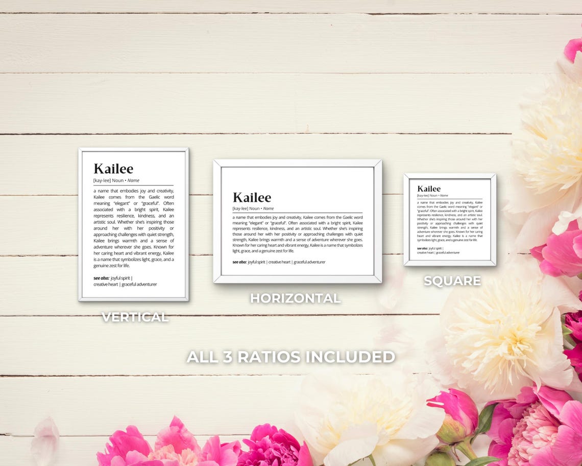 Kailee Name Definition Wall Art Personalized Name Meaning Elegant Poster Creative Gifts For Her Minimalist Typography As Art Decor - Image 3