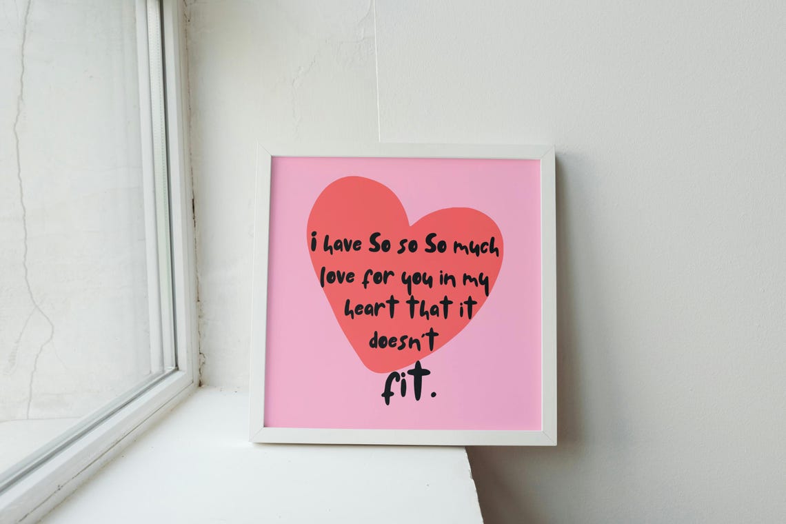 So Much Love Red Heart Sweet Romantic Message Valentines Poster - Image 2