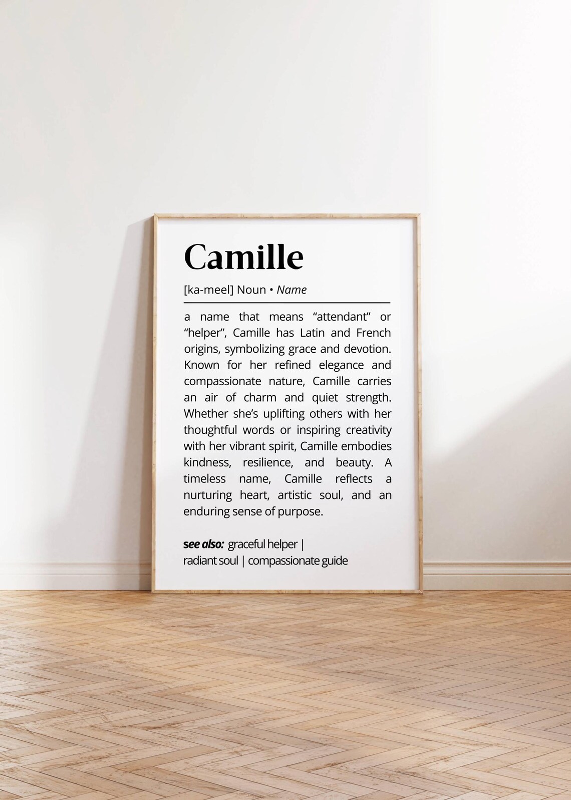 Camille Name Definition Poster, Minimalist Decor - Image 2