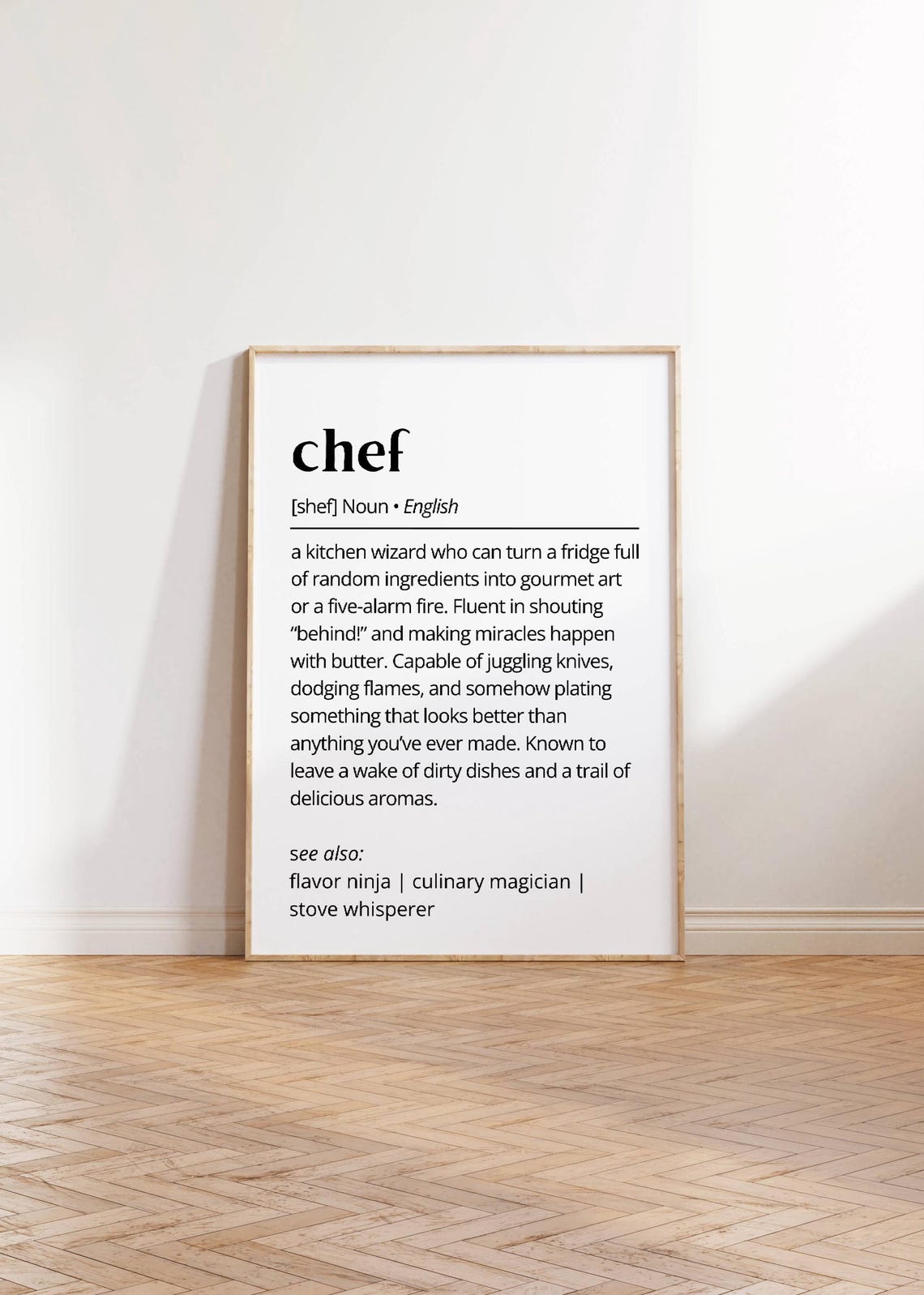 Funny Chef Definition Dictionary Poster Kitchen Culinary Cooking Gift - Image 3