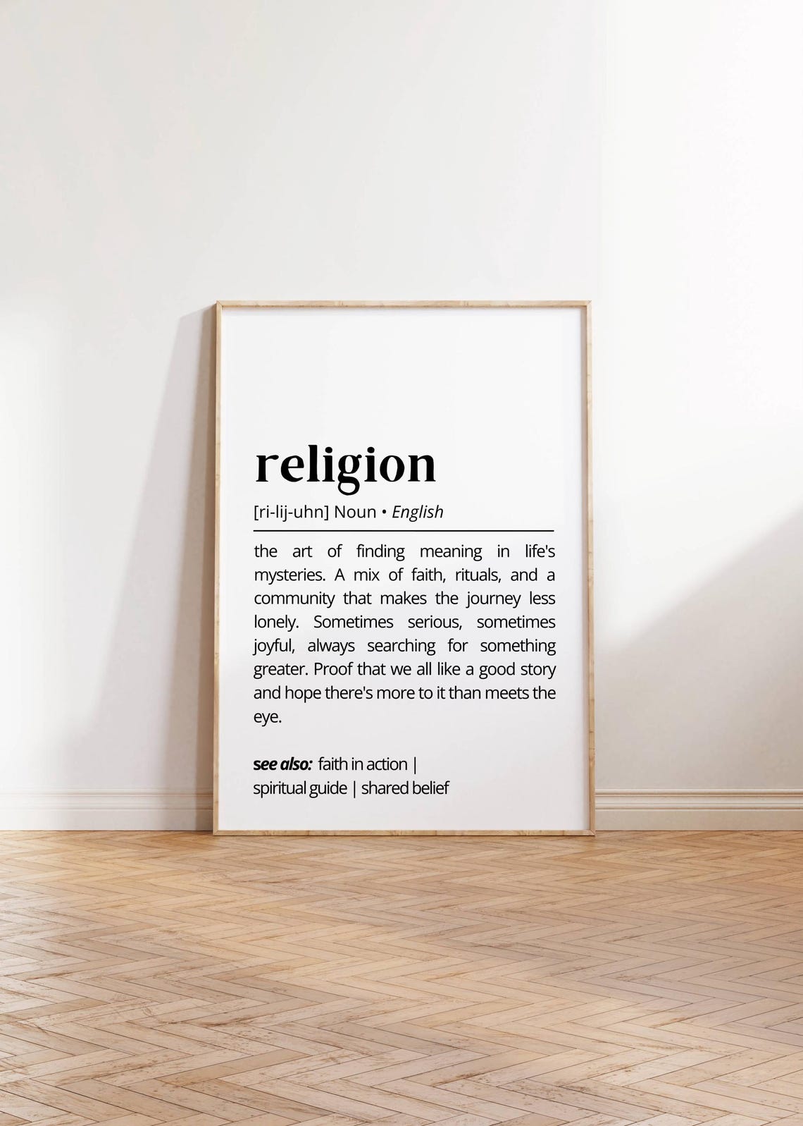Religion Dictionary Definition Poster Faith Hope Meaning Gift - Image 2