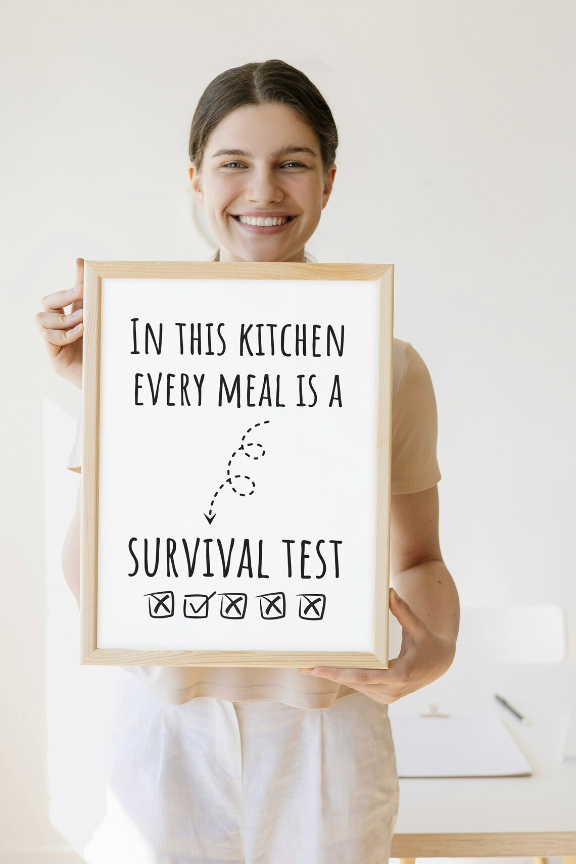In This Kitchen Every Meal Is a Survival Test Funny Quote Poster - Image 2