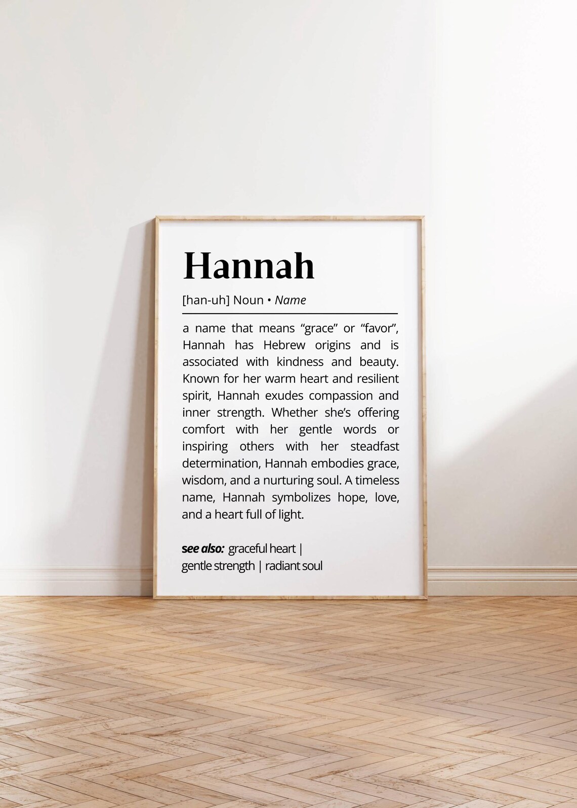 Hannah Name Definition Personalized Typography Art Print - Image 2