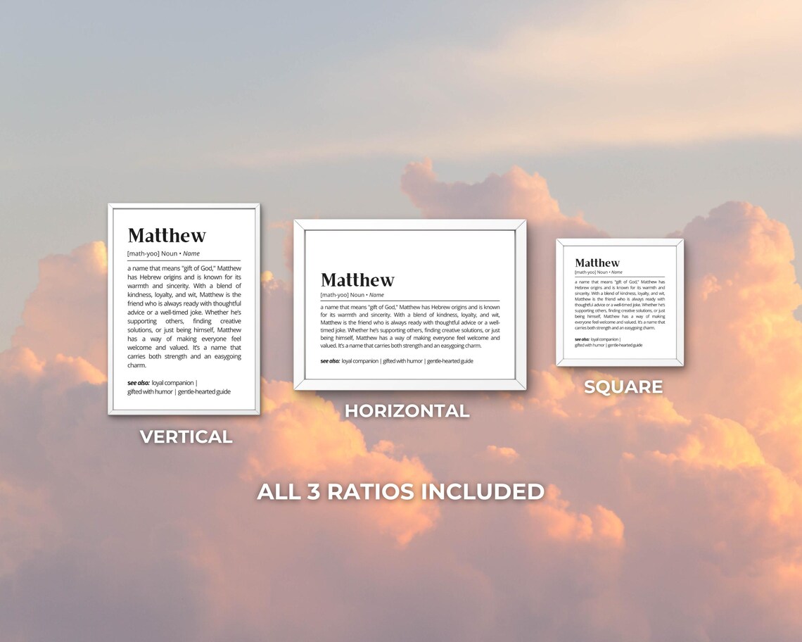 Matthew Name Definition Art Print, Modern Minimalist - Image 3