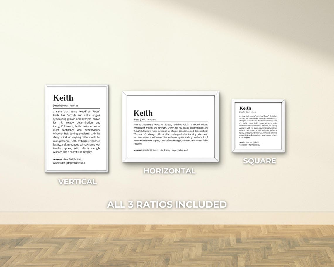 Keith Name Definition Wall Art Personalized Name Meaning Poster Unique Custom Name Gift For Him Minimalist Typography As Art Decor - Image 3