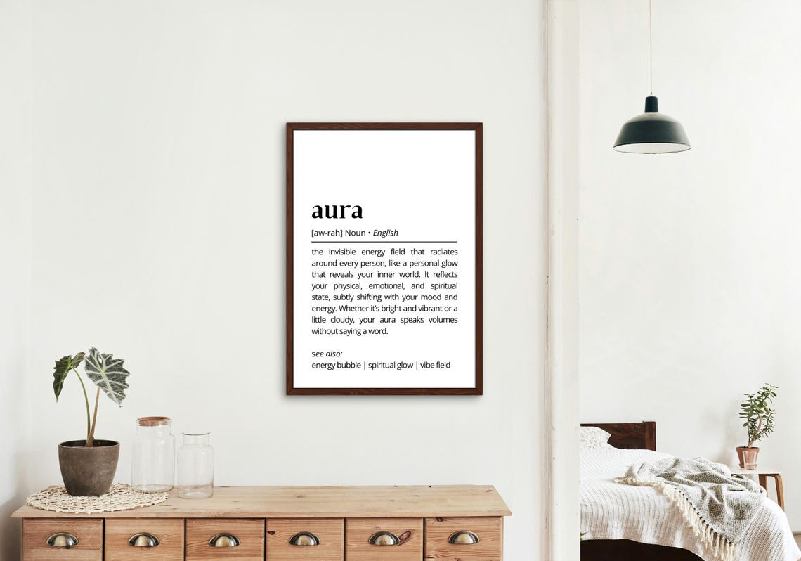 Aura Funny Dictionary Definition Energy Spiritual Modern Art Poster - Image 3