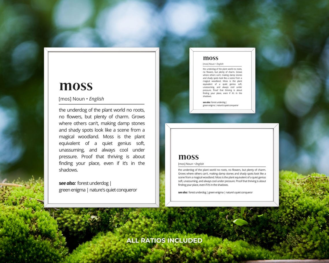 Moss Dictionary Definition Poster for Plant Lovers Decor Gift - Image 3