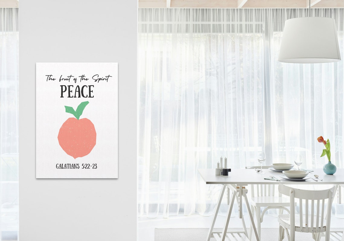 Fruit of the Spirit Peace Orange Fruit Bible Verse Wall Decor Poster - Image 3