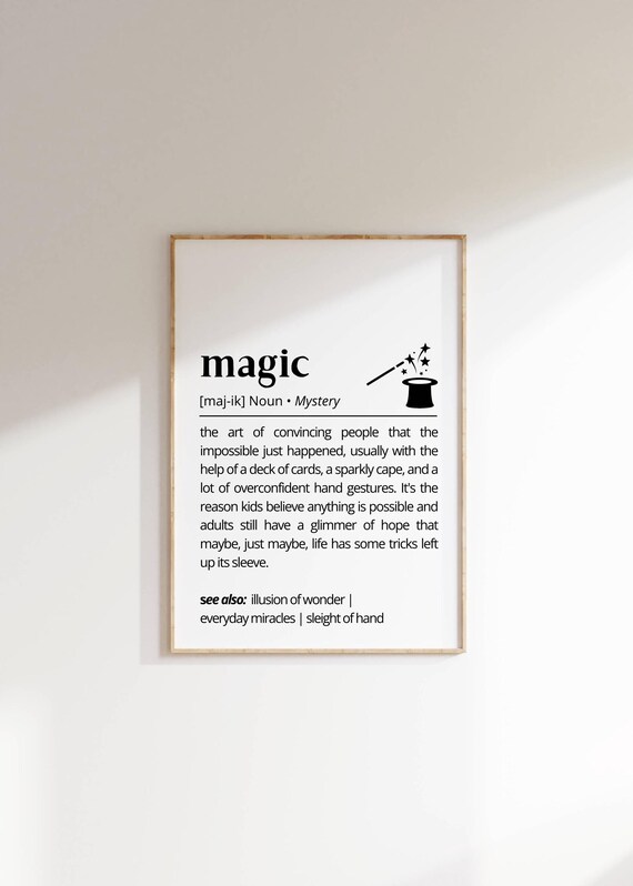 Magic Definition Whimsical Typography Magician Mystery Poster