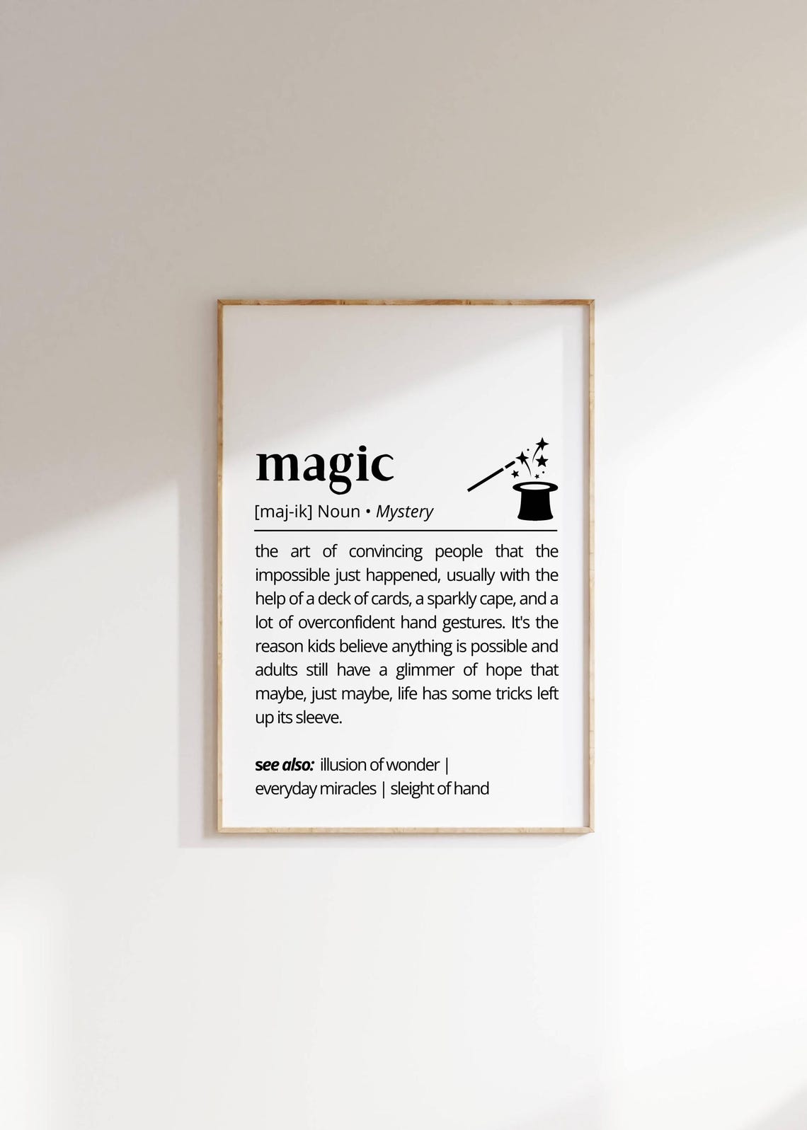 Magic Definition Whimsical Typography Magician Mystery Poster