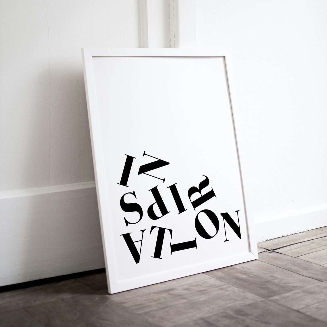 Inspiration Wavy Typography Black White Minimalist Motivational Word Art Poster - Image 3