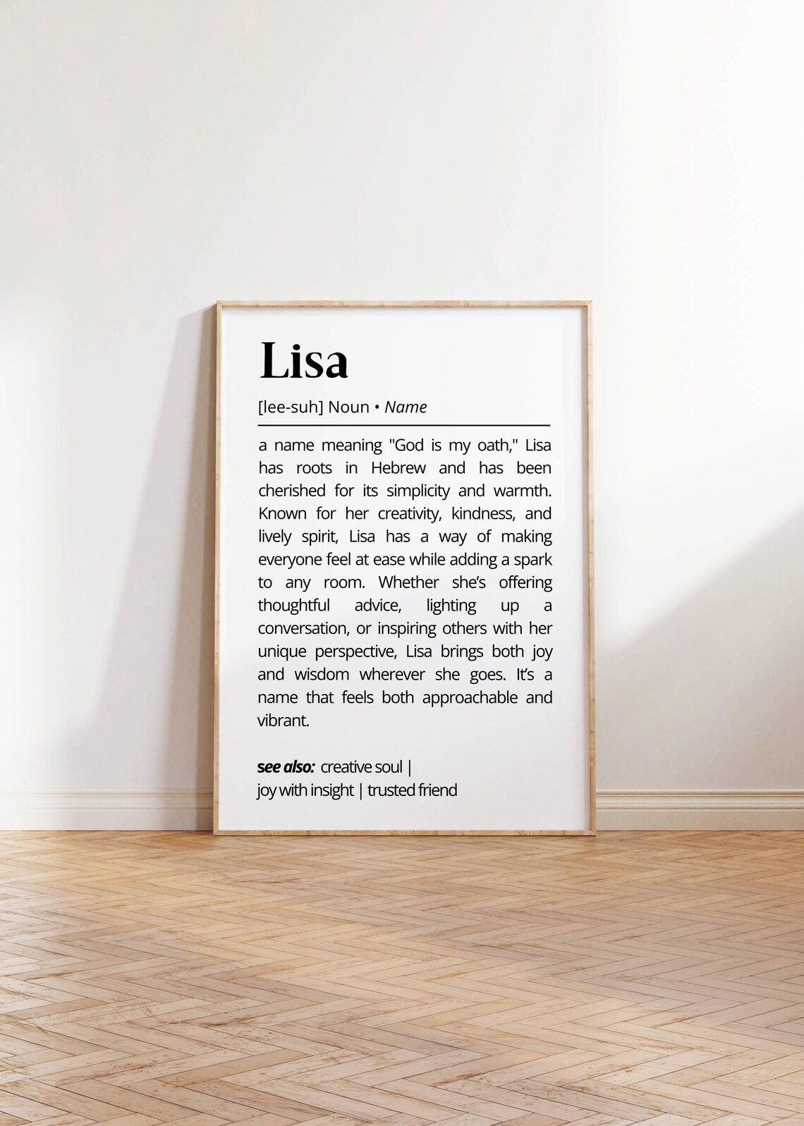 Lisa Name Meaning Personalized Name Art Print