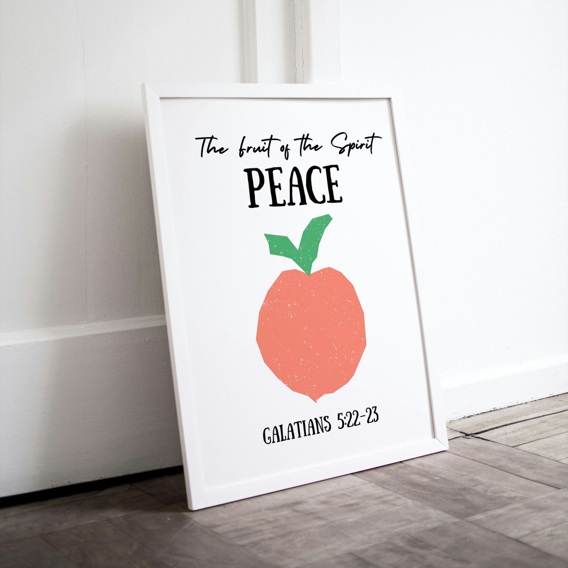 Fruit of the Spirit Peace Orange Fruit Bible Verse Wall Decor Poster