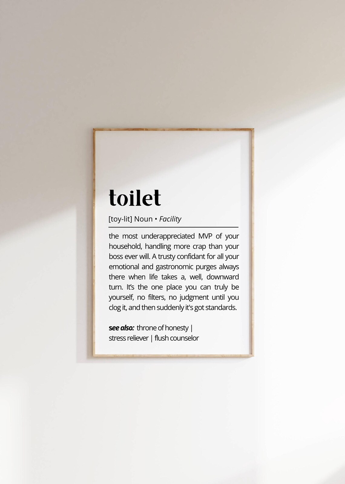 Toilet Funny Definition Household MVP Honest Bathroom Humor Print - Image 2