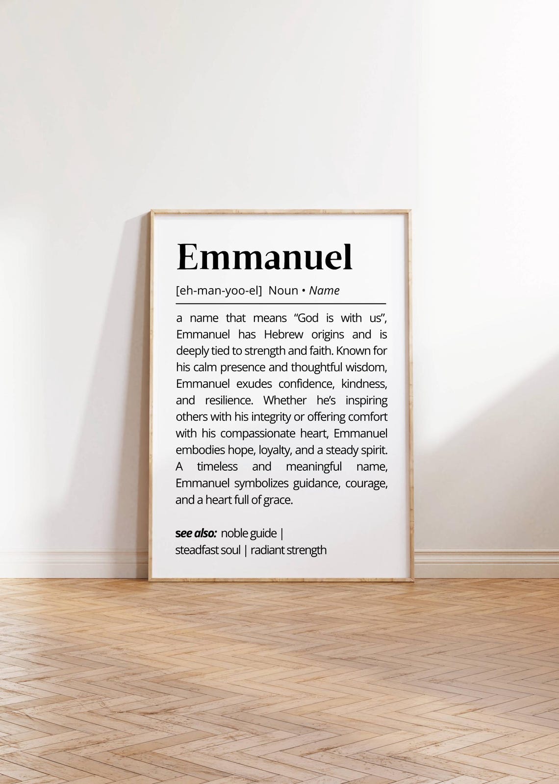 Emmanuel Name Meaning God Is With Us Personalized Gift Poster - Image 3