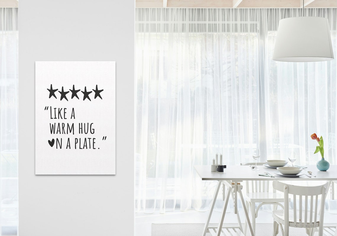 Like a Warm Hug on a Plate Five Star Review Kitchen Decor Poster - Image 3