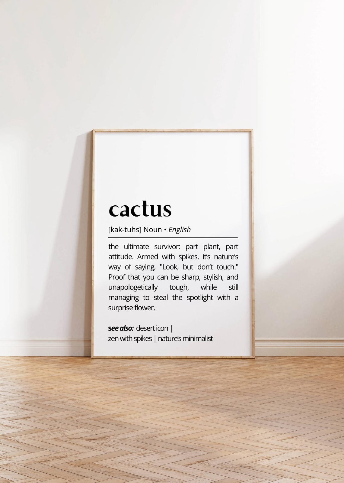 Cactus Funny Dictionary Definition Poster Plant Lovers Gift Decor - Image 2