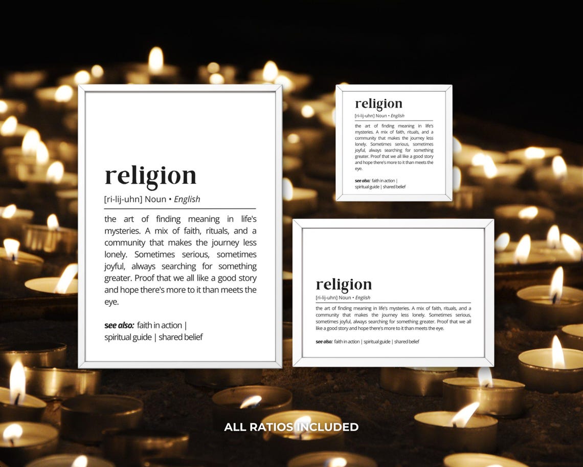 Religion Dictionary Definition Poster Faith Hope Meaning Gift - Image 3