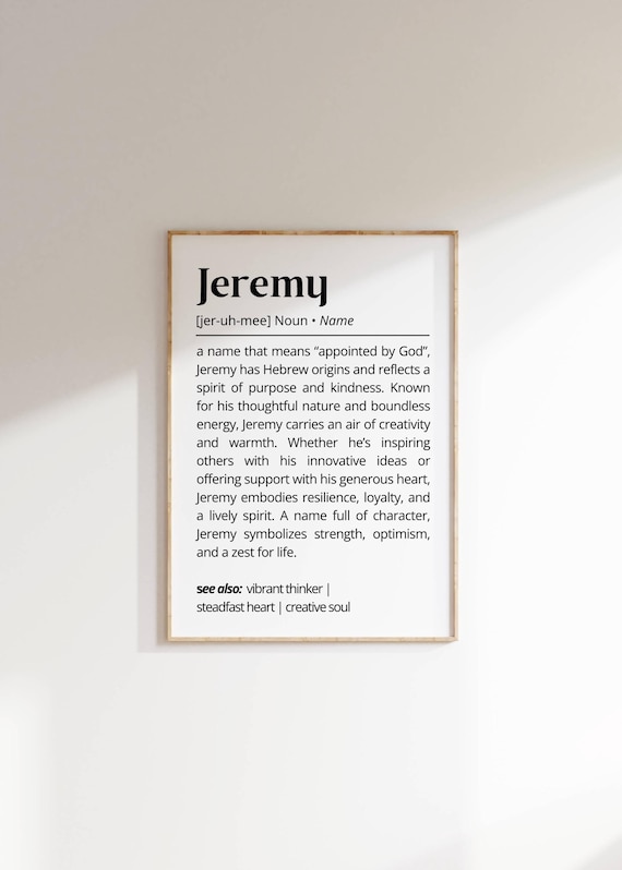Jeremy Name Definition Dictionary Meaning Personalized Poster