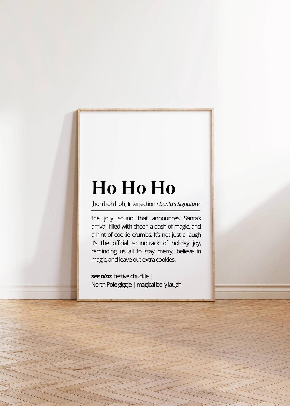 Ho Ho Ho Santa Dictionary Definition Minimalist Christmas Poster - Image 2