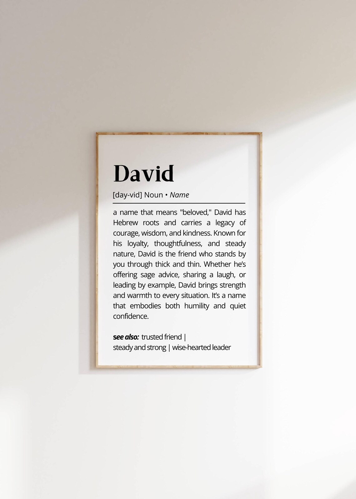 David Name Definition Personalized Wall Art Print - Image 4