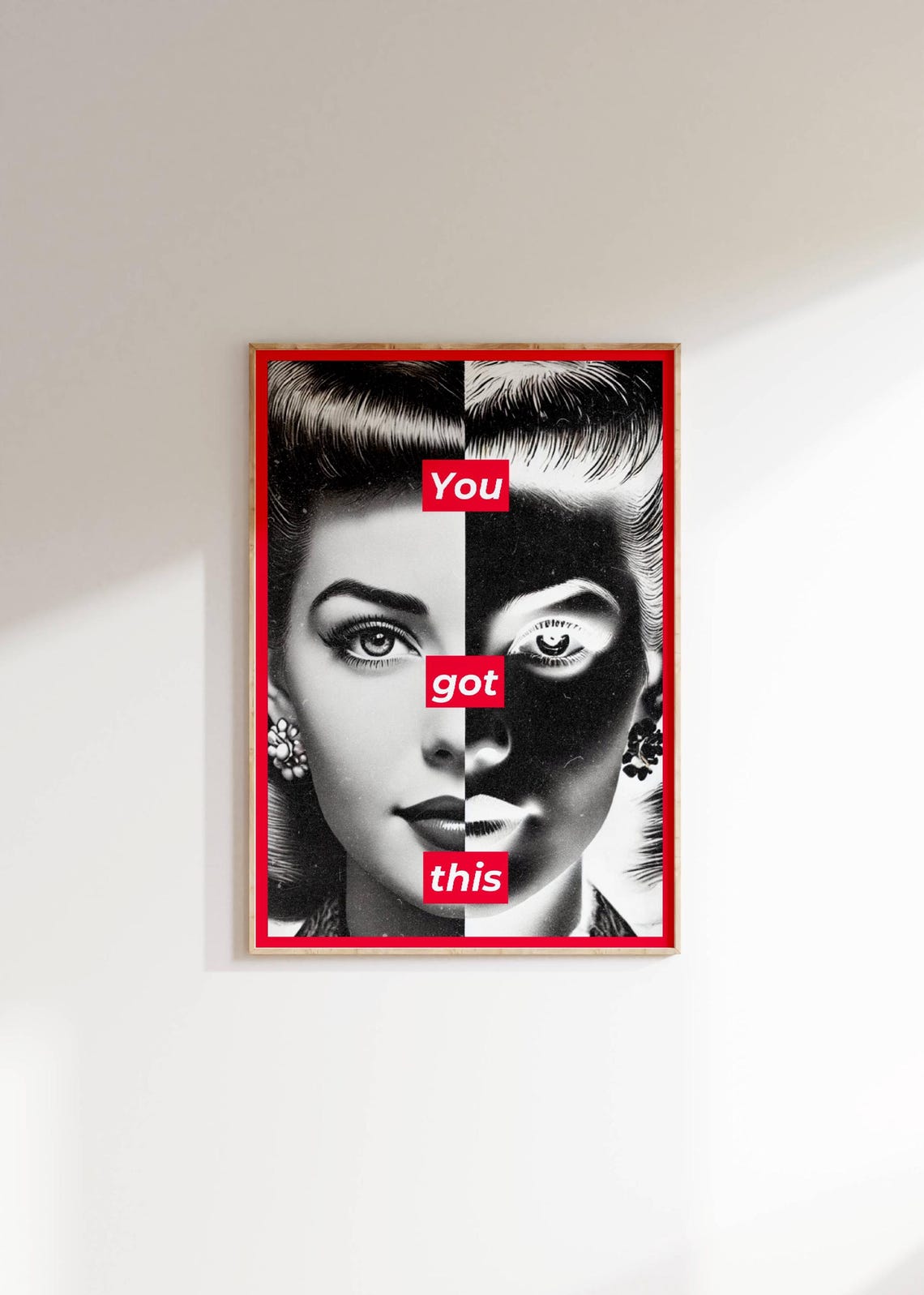 You Got This Motivational Retro Pop Art Split Portrait Poster