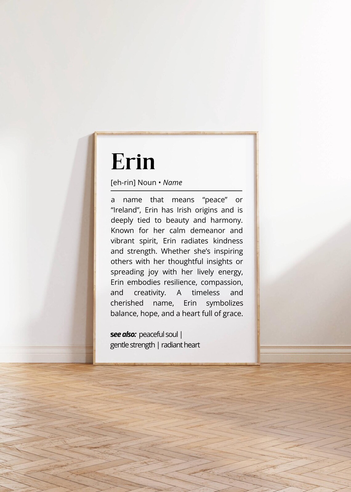 Erin Name Definition, Minimalist Typography Art Print - Image 2