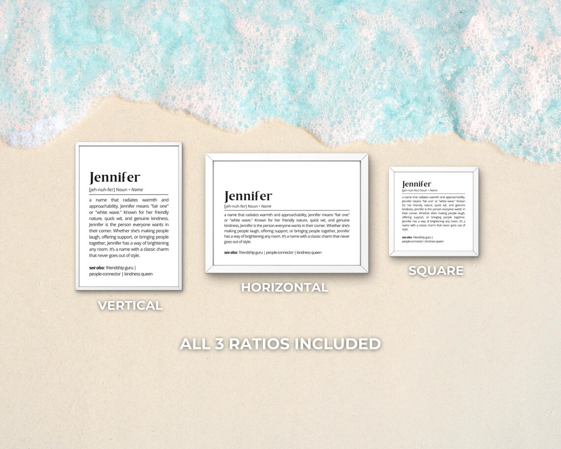 Jennifer Name Definition Personalized Art Print - Image 3